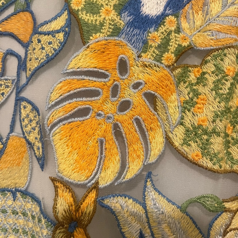 J. McLaughlin Blue and Yellow Tropical Print Dress - Picture 5 of 6